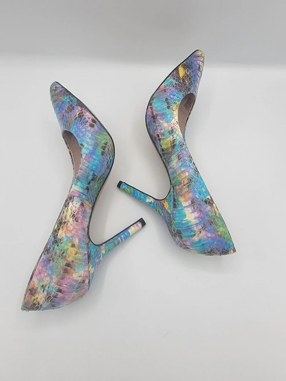 Vince Camuto Multicolor Snake-Print Pointed Toe Pumps